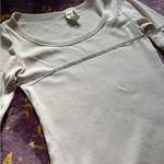 H&M Ribbed Short Sleeve Top in Muted Pink Photo 6