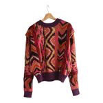 Farm Rio NWOT  Striped Colorful Patchwork Sweater Size Small Photo 8