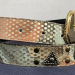 Vintage Elite Womens Belt Large Metallic Medallion Gold Buckle Retro 80s 90s Photo 6