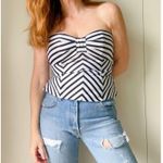 White House | Black Market Y2K Strapless Bustier Top Size XS Black/White Striped Party Going out Photo 5