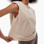 Babaton Aritzia Women's Size 1X Beige Padded Shoulder Sleeveless Tank Top Photo 0
