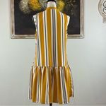 Nine West  Womens Size Small Yellow White Striped Sleeveless Drop Waist Dress Photo 4