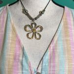 French Laundry  Striped Button Up Front Tie Cotton Blouse Photo 1