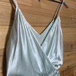 Victoria's Secret Vintage  Gold Label Size Medium Baby Blue Wrap Bodysuit Photo 4