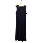 Adrienne Vittadini  Crewneck Sleeveless High Low Maxi Dress Black Size XL NWT Photo 1