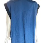 7 For All Mankind  Women's Blue Sleeveless Collared Blouse Top‎ Photo 3
