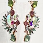 Dynasty Aurora Borealis Crystal Cluster Earrings Pink Photo 5