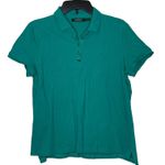 Ralph Lauren Lauren  Ribbed‎ Henley Slim Polo Shirt Green Short Sleeve Women XL Photo 0