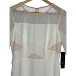 JAX BLACK LABEL Dress White Blush Mesh Illusion Sheath Midi Cocktail Size 6 NWT Photo 2