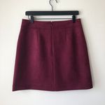 Loft Burgundy Suede Mini Skirt Photo 3