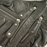 Junior Drake Black Leather Zipper Shoulder‎ Bag Photo 1