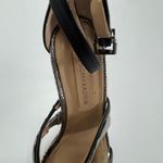 BCBGMAXAZRIA Heels Womens 6.5 Black Silver Deanna Open Toe Stilettos Photo 2