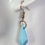 Vintage Aqua Blue Flower Bead Necklace and Earrings Set Photo 6