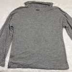 Lucky Brand  Striped Cowl Neck Viscose Top Women's Medium Oversized Black‎ White Photo 4