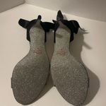 J.Crew D’Orsay Women Black Satin Bow Silver Glitter Stiletto Heels NWOT -8 Photo 5