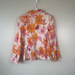 Susan Graver NWT ‎ Pink Orange Floral Cotton Blazer Lined size 16 Blazer Chic Photo 3