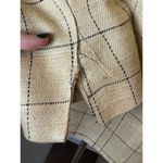 Max Mara  Tan And Black Plaid Silk And‎ Linen Blend Two Button Blazer Size 12 Photo 10
