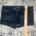 Guess Jeans Shortie Shorts Womens 31 Blue Faded Low Rise Stretch Embroidered Y2K Photo 3