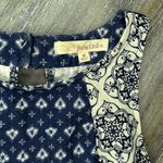 Rewind  Womens Blue Medallion Boho Dress Backless High Neck Fit and Flare Medium Photo 3