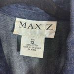 Max Z Denim Western Dress Rhinestones Studded‎ Maxi Vintage Pleated Sz 12 Blue Photo 9
