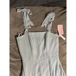 Dessy NWT SZ 4 Regular BOW SHOULDER SQUARE NECK CHIFFON MAXI DRESS in Mist Blue Photo 8
