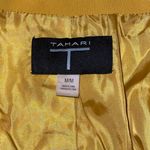 Tahari  Women’s Blazer Size Medium Mustard Long Lined Cuffed Sleeve Dressy Photo 4