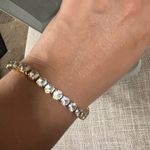 Beautiful big stones tennis bracelet. Vintage look but brand new Gold Photo 3