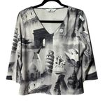 New Look Black and White Architectural Print Blouse UK 18/US 14 Photo 0