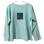 By Taylor 100% American Original Blue Star Pullover Women Shirt Size S/M Texture Photo 0