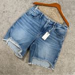 Good American NWT Women’s Good 90s Icon Bermuda Denim Shorts in Indigo 12/31 Photo 2