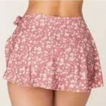 ANDIE Swim Sarong Bottom Side Tie Skirt Coverup Ditsy Floral Rose Pink Size S Photo 2