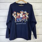 Vtg RARE Northwest Blue Sweater Women's Size L/XL Athletic Teddy Bear Grannycore Size L Photo 0