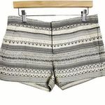 Parker  Cream Metallic Woven Jacquard Patterned Dressy Shorts Size Medium Photo 0