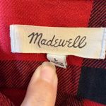 Madewell ‎ Buffalo Plaid Flannel Shirt Button Down Red Black Size Large Photo 4