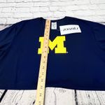 Zoozatz NWT  Womens Medium Crop Top T Shirt Short Sleeves Navy Blue w Yellow Logo Photo 1