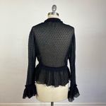 Maje  Laurine Swiss Dot High Neck Blouse Photo 6