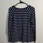 Vineyard Vines  Women's Striped Long Sleeve Top Navy Blue White Preppy Boat Small Photo 1