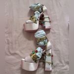 Sugar Thrillz Pink Princess Crown Heels with Gold and Jewel Details Size 7 Photo 3