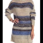 BCBGMAXAZRIA $298 NWT  Sz2XS STRIPED OVERSIZED MOHAIR TUNIC SWEATER CERULEAN Photo 5
