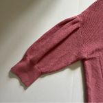 EXPRESS puffy short sleeve round hem sweater size xs dusty rose/ pink color. Photo 4