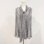 Worthington NWT Pussybow Button Up Chiffon Blouse Top Chic Office New Size Large Photo 6