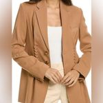 ALC Frank A.L.C. Blazer Maverick Jacket Long 2 Button Brown Lace Up Trim Size 8 Photo 0