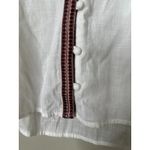 Anthropologie Simona Top Womens XS White Pink Embroidered Floral Puffy Sleeve Photo 5