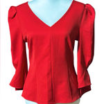 Gracia  Red Vneck Top Sz Small NWT Photo 0