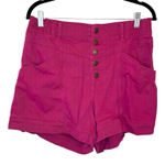 Knox Rose Pink High Rise Utility Shorts | Button Front Boho Festival Style M Photo 0