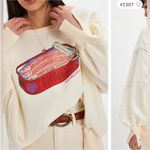 Free People NWOT  We The Free Graphic Camden Sweatshirt - sardine combo - Medium Photo 2