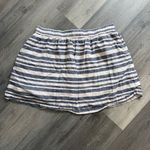 Gap  Skirt Blue White Stripe Pockets Linen Cotton Lined Large Photo 5