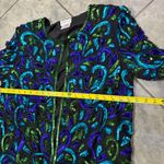 Vtg Stenay Womens Multi Colored Sequined and Beaded Cardigan Retro Funky Hippie Blue Size L Photo 11