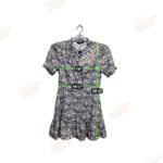 Allegra K Allegra Ruffle floral Chiffon Tie Neck Puff Short Sleeve women's smoke dress M Photo 12