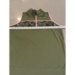 Slazenger Womens Golf Sleeveless Polo Shirt Olive Green Pink Trim Camo Size L Photo 2